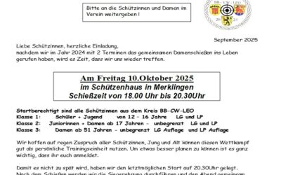 Damenschiessen in Merklingen 10. Okt.
