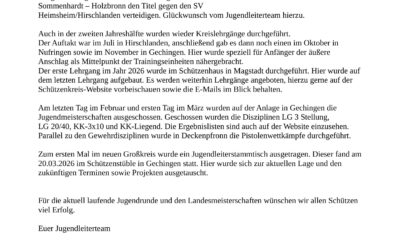 Bericht des Kreis-Jugendleiter