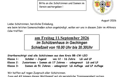 Einladung zum Damenschießen